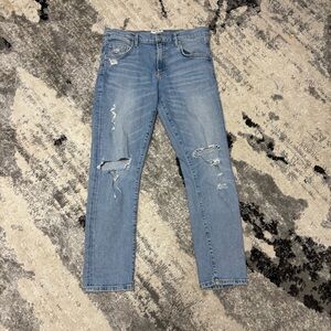 AGOLDE Jeans Womens 27 Blue High Waist Cropped Skinny Rip-Repair‎ Ankle